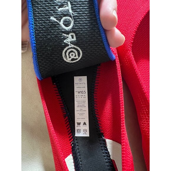 Rothys Red Pointed Toe Flats Size W10.5 EU41 Eco-Knit Washable Sustainable Women - Picture 3 of 7